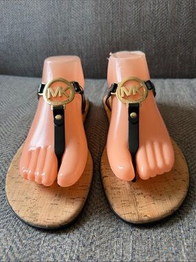 Michael Kors Women’s MK Charm Black Jelly Flip Flops Size: 9M